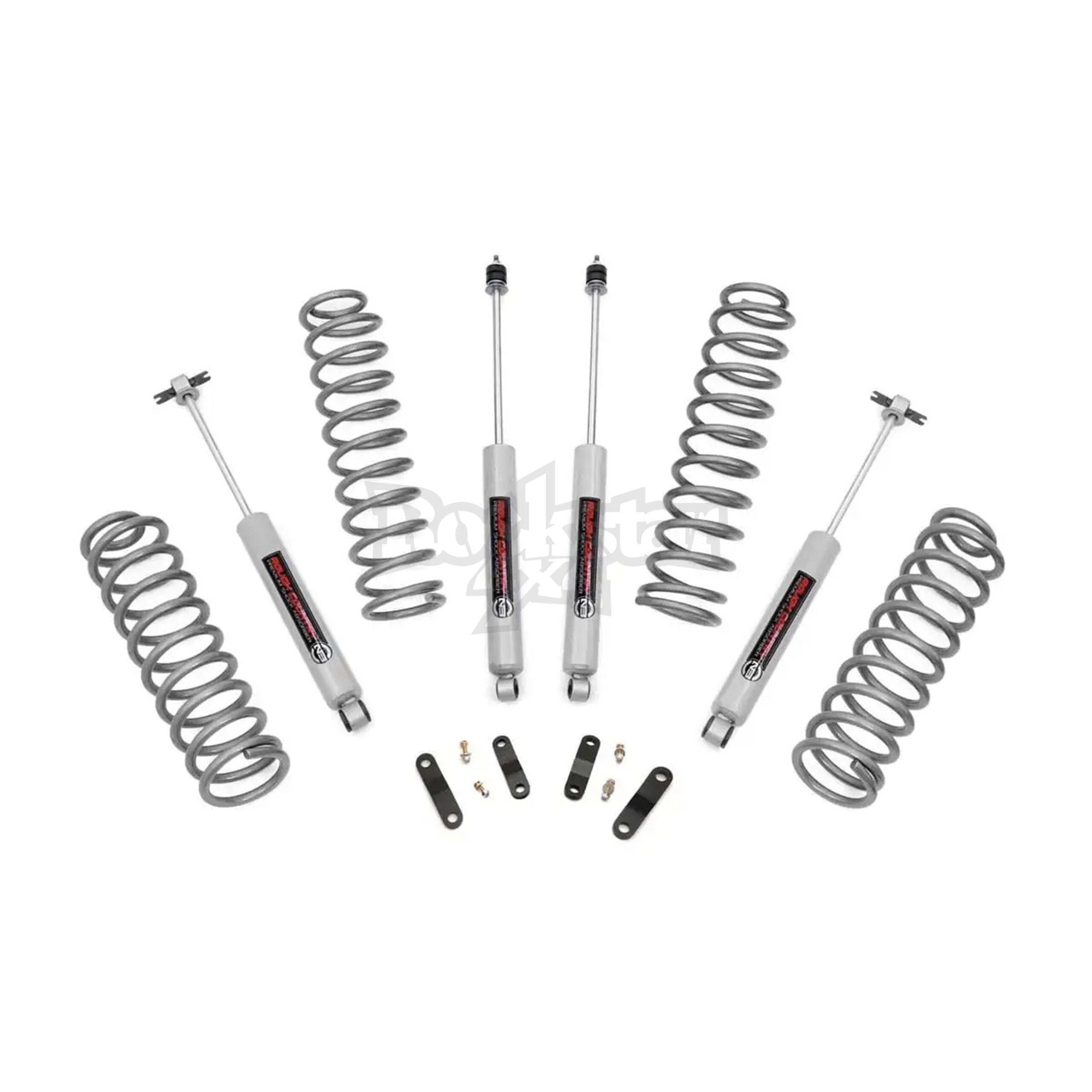 Kit de amortiguadores, resortes y extensiones de lineas de freno para Levantar 2.5 pulgadas el Jeep Wrangler JK