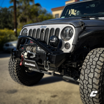 Defensa delantera mediana con tubo y faros de niebla para Jeep Wrangler JK