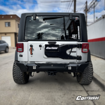 Defensa trasera corta con base para reverseros Jeep Wrangler JK