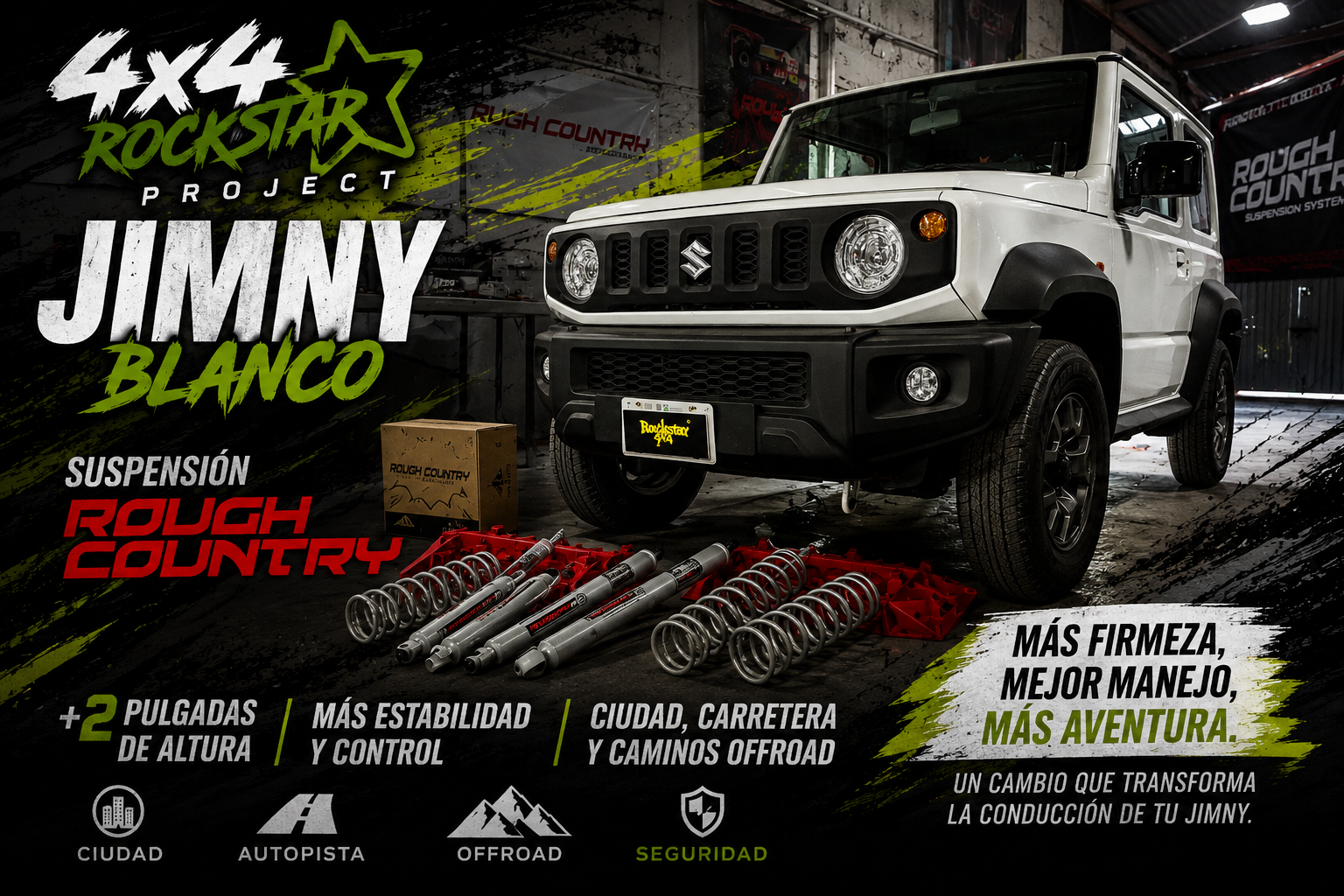 En este momento estás viendo Suzuki Jimny +2 Pulgadas: Más Estabilidad Más Control y Más Aventuras