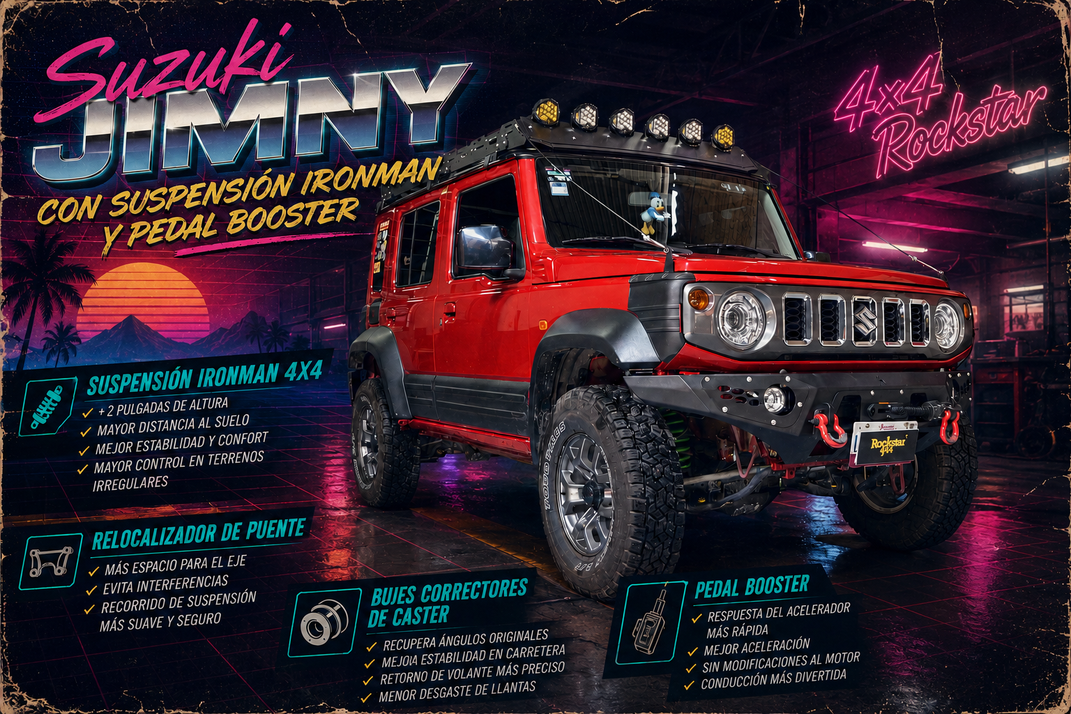 En este momento estás viendo Suzuki Jimny con Suspensión Ironman y Pedal Booster